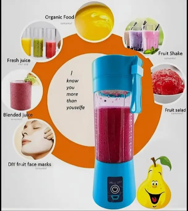 Portable Mini 6 Blade Juicer Blender | Outdoor Juicing Cup (380ml)  Rechargeable [random]