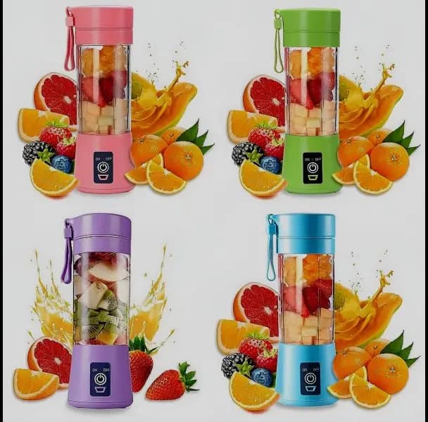 Portable Mini 6 Blade Juicer Blender | Outdoor Juicing Cup (380ml)  Rechargeable [random]