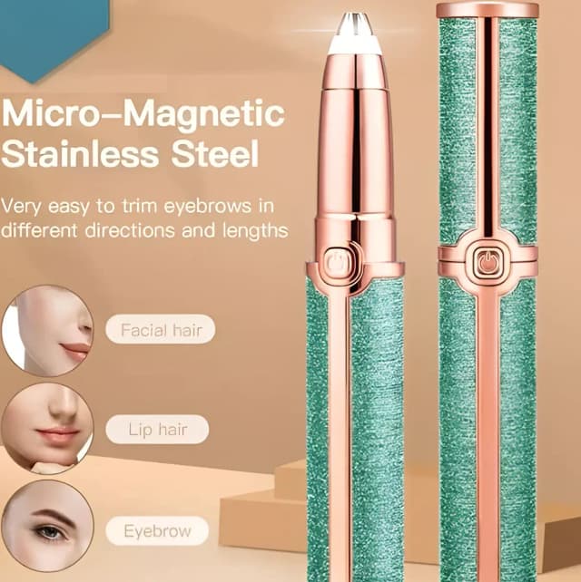 2 In 1 Flawless Facial Hair Remover | Rechargeable Waterproof Shaver With Led Light For Eyebrow Upper Lip Chin Armpit (random Color)